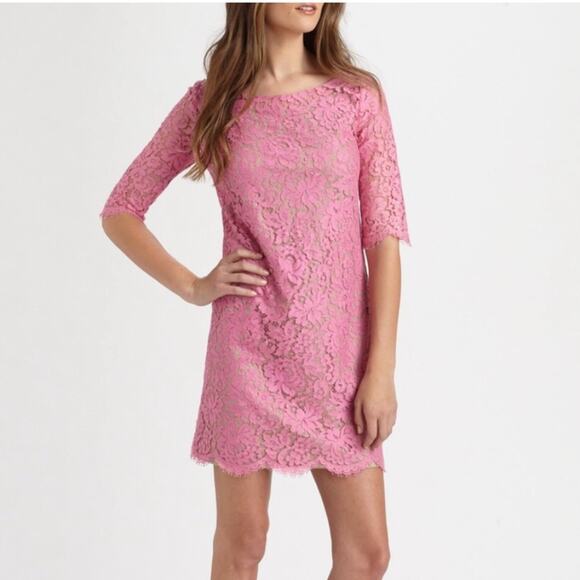 Robert Rodriguez Dresses & Skirts - Robert Rodriguez pink lace overlay sheath dress size 0 feminine romantic